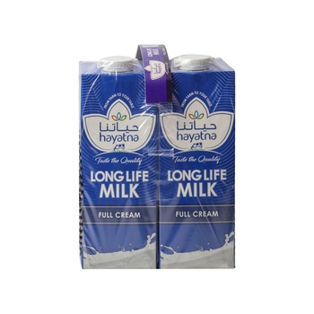 Hayatna UHT Full Fatmllk 1ltr Pack of 4