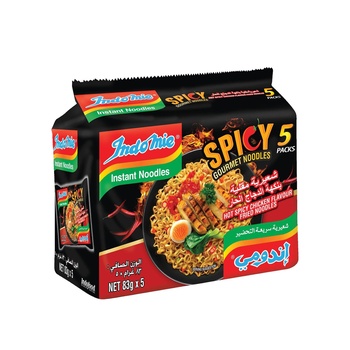 Indomie Hot Spicy Chicken Fried Gourmet Noodles 83g pack of 5