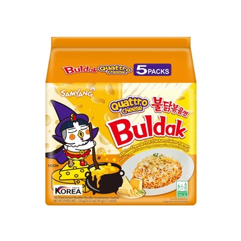 Samyang Buldak Quattro Cheese Hot Chicken Ramen Stir Fried Instant Noodle 5x145g
