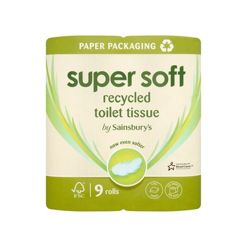 Sainsburys Recycled Toilet Tissue 9 Roll Pack
