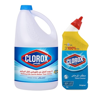 Clorox Bleach Liquid Original Scent 3.78L and Clorox Toilet Cleaner Original Scent 709ml