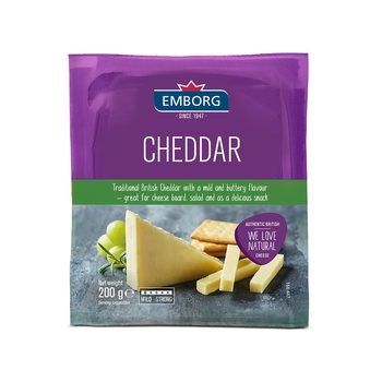 Emborg Cheddar Mild White Portion 200g