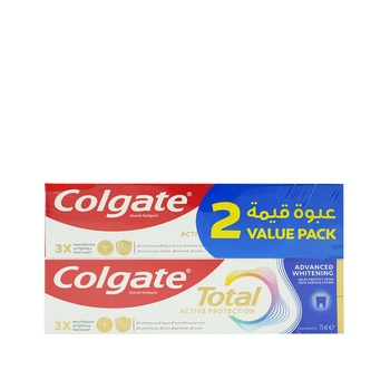 Colgate Total Advanced White Toothpaste 2x75ml