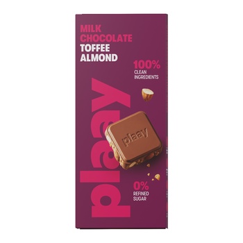 Plaay Milk Chocolate Toffee Almond Slab 80g