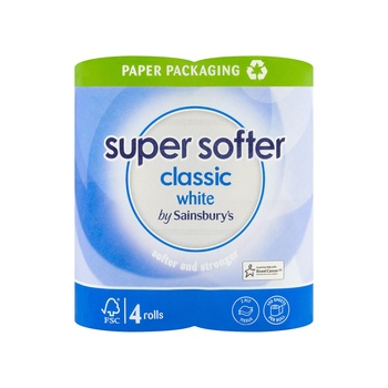 Sainsburys Classic Toilet Tissue 4 Roll Pack