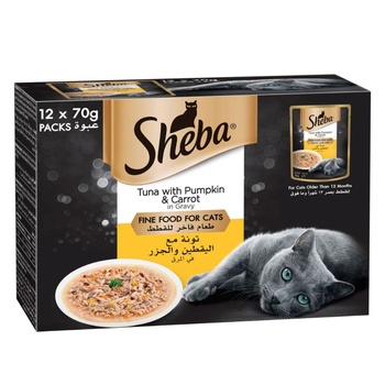 Sheba Tuna With PumpkIn And Carrot In Gravy Cat Food  70g Pack Of 12
