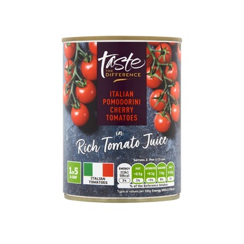 Sainsburys Taste The Difference Italian Pomodorini Cherry Tomatoes In Rich Tomato Juice 400g