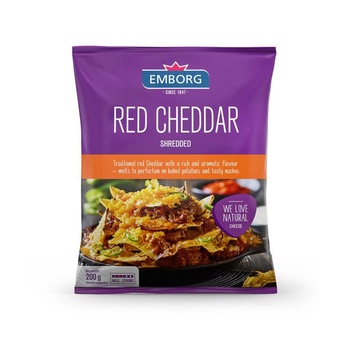 Emborg Red Cheddar Shredded 200g