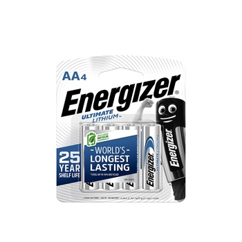 Energizer AA4 Ultimate Lithium Batteries 60g