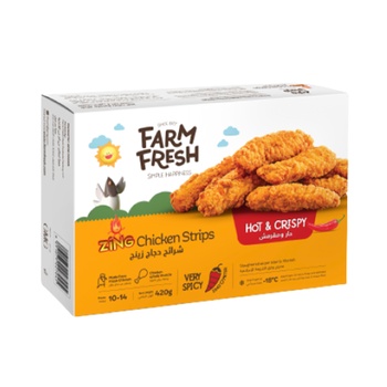 Farm Fresh Zing Chicken Strips Hot And Spicy 420g