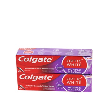 Colgate Optic White Toothpaste Purple 2x75ml