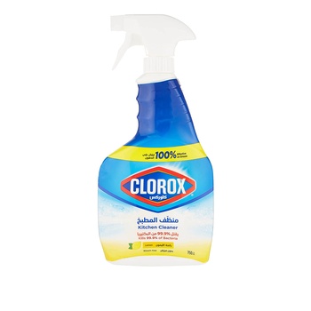 Clorox Kitchen Spray Cleaner Lemon 750ml Bleach Free Kills 99.9% of Germs 100% Grease and Grime Remover