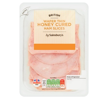 Sainsburys British Wafer Thin Honey Cured Ham Slices 150g