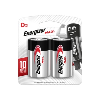 Energizer Max D2 Alkaline Batteries 278g
