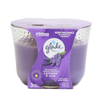 Glade 3 Wick Tranquil Lavender & Aloe Scent Candle 193g