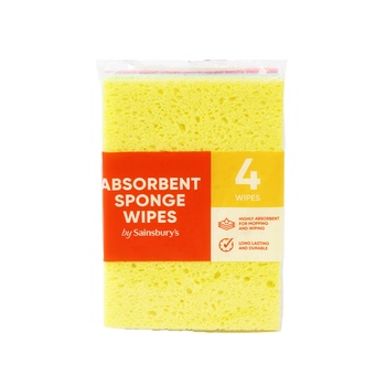 Sainsburys 4 Sponge Wipes