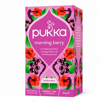 Pukka Organic Morning Berry Herbal Tea  20 sachet pack 34g