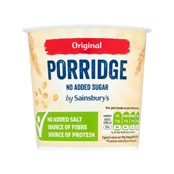 Sainsburys Original Porridge Pot Nas 50g