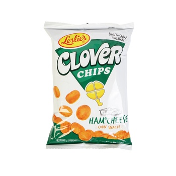 Leslies Clover Chips Ham and Cheese Pork  85g
