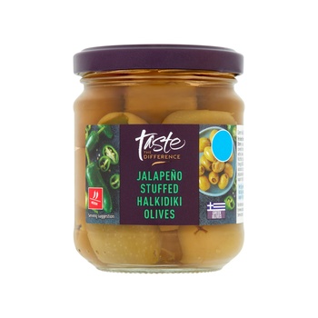 Sainsburys Taste The Difference Jalapeño Stuffed Olives 190G