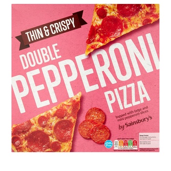 Sainsburys Thin&Crispy Double Pepperoni Pizza 339g