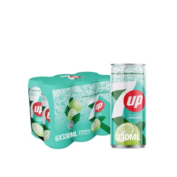 7up Mojito Lemon Mint Mojito Can 330ml Pack of 6