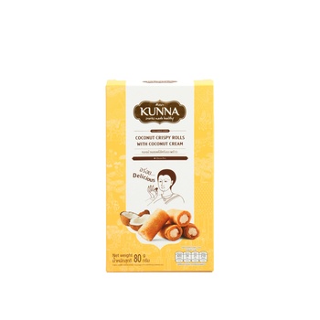 Kunna Coconut Crispy Rolls with Coconut Cream 80g