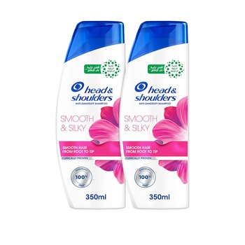 Head & Shoulders Smooth & Silky Anti-Dandruff Shampoo 350ml+350ml