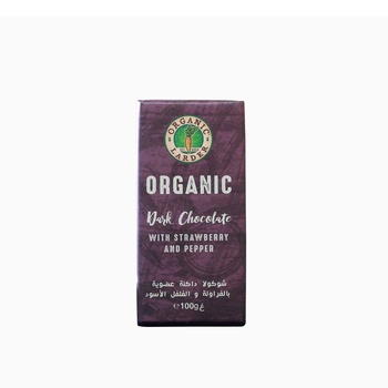 Organic Larder Organic Dark Chocolate with Strawberry and Pepper 100g