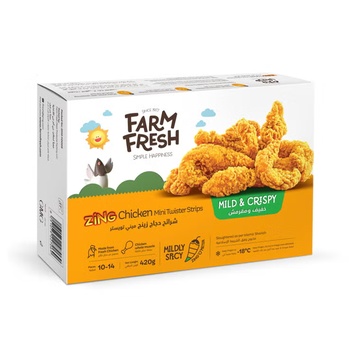 Farm Fresh Zing Chicken Mini Twister Strips Mild And Crispy 420g