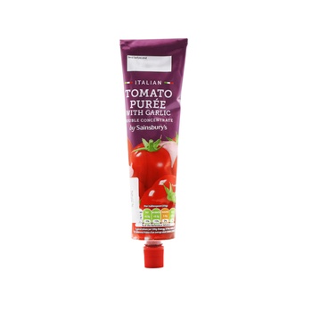 Sainsburys Italian Tomato Purée With Garlic Double Concentrate 200g