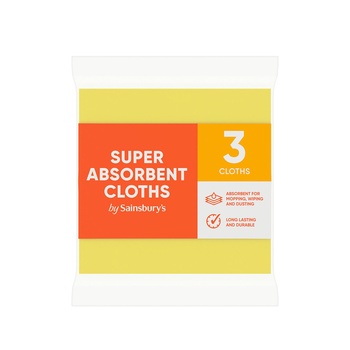 Sainsburys 3 Super Absorbent Cloths