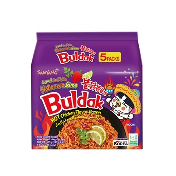 Samyang Buldak Habanero Lime Hot Chicken Ramen Stir-Fried Instant Noodles 5x135g