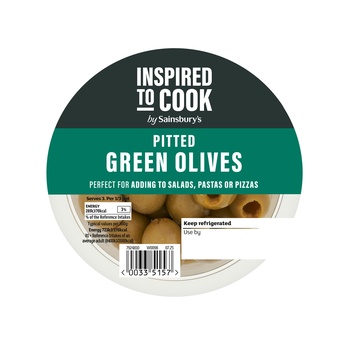 Sainsburys Pitted Green Olives 120g