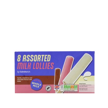 Sainsburys Milk Lollies 8X35ml