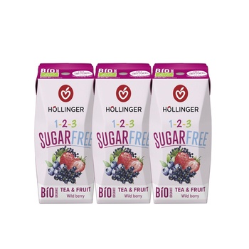 Hollinger 1-2-3 Sugar Free Tea and Fruit  Wild Berry 3X200ml