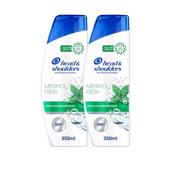 Head & Shoulders Menthol Fresh Anti-Dandruff Shampoo 350ml+350ml