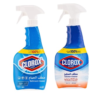 Clorox Kitchen Cleaner 500ml + Bathroom Cleaner 500ml