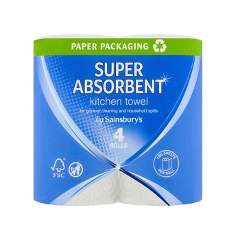 Sainsburys Kitchen Towels 4 Roll Pack
