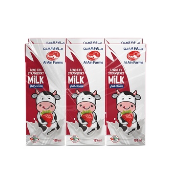 Al Ain Flavoured Strawberry Milk 6x180ml