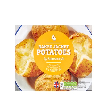 Sainsburys 4 Baked Jacket Potatoes 800g