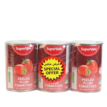 Supervalu Peeled Plum Tomatoes 3X400g