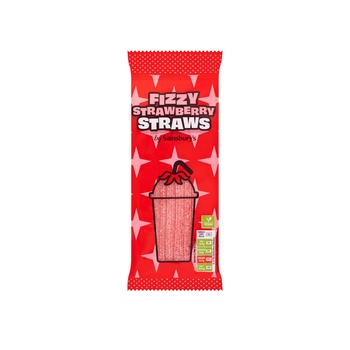 Sainsburys Fizzy Strawberry Straws 70g