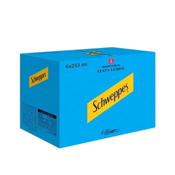 Schweppes Zesty Lemon 6 x 253ml Can