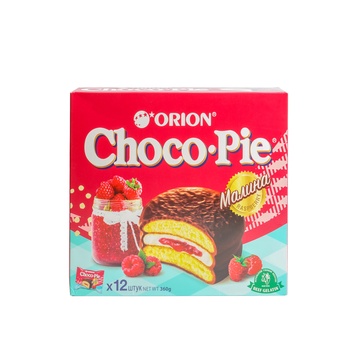 Orion Choco Pie Raspberry Cookie 130g  Pack of 12