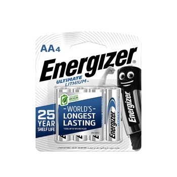 Energizer AA4 Ultimate Lithium Batteries 60g