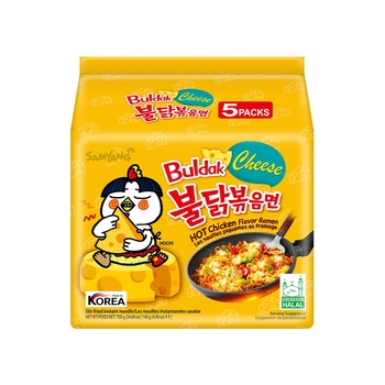 Samyang Cheese Hot Chicken Flavor Ramen Fried Noodles 5x140 g