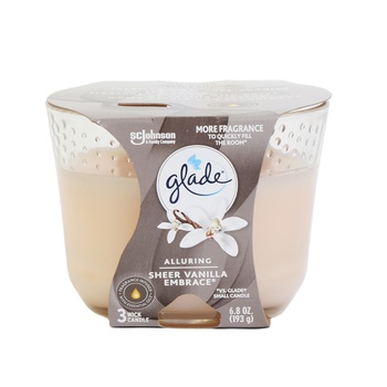 Glade 3 Wick Alluring Sheer Vanilla Embrace Candle 193g