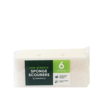 Sainsburys 6 Non Scratch Sponge Scourers