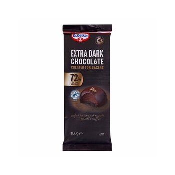 Dr Oetker Extra Dark Chocolate Bar 72% 100g
